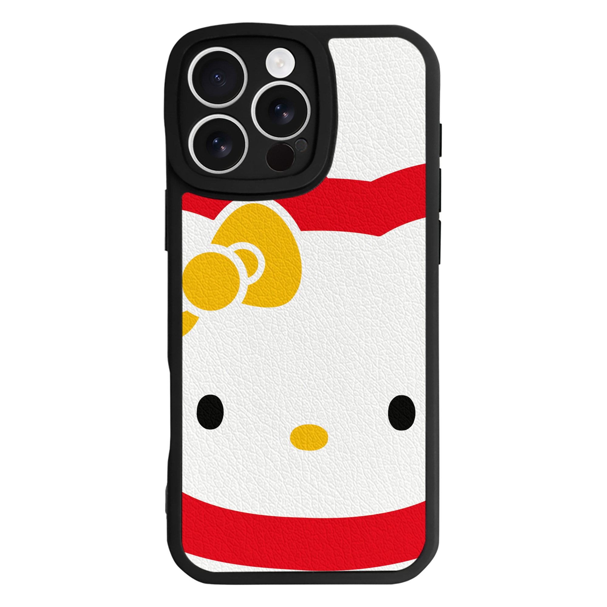 （画像用） Hello Kitty ハローキティ 【iPhone 16シリーズ対応】シリコンスマホケース（レザー調） 材質：シリコン